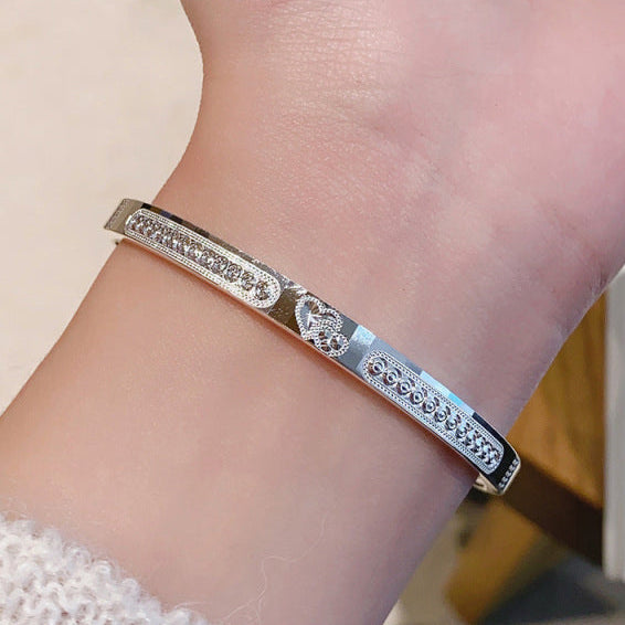 Heart Love Silver Bracelet Fine Silver 9999 Polished Finish Holiday Gift | POD Customizable