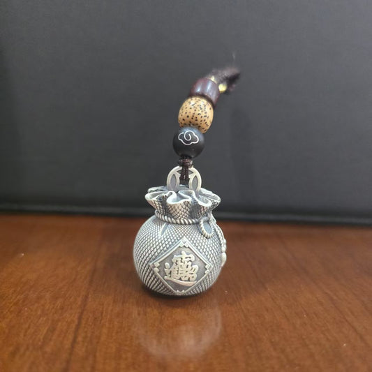 "Attract Wealth & Prosperity" Solid Silver Money Bag Pendant – Carry Retro Fortune in a Portable Wealth Pouch | POD Customizable