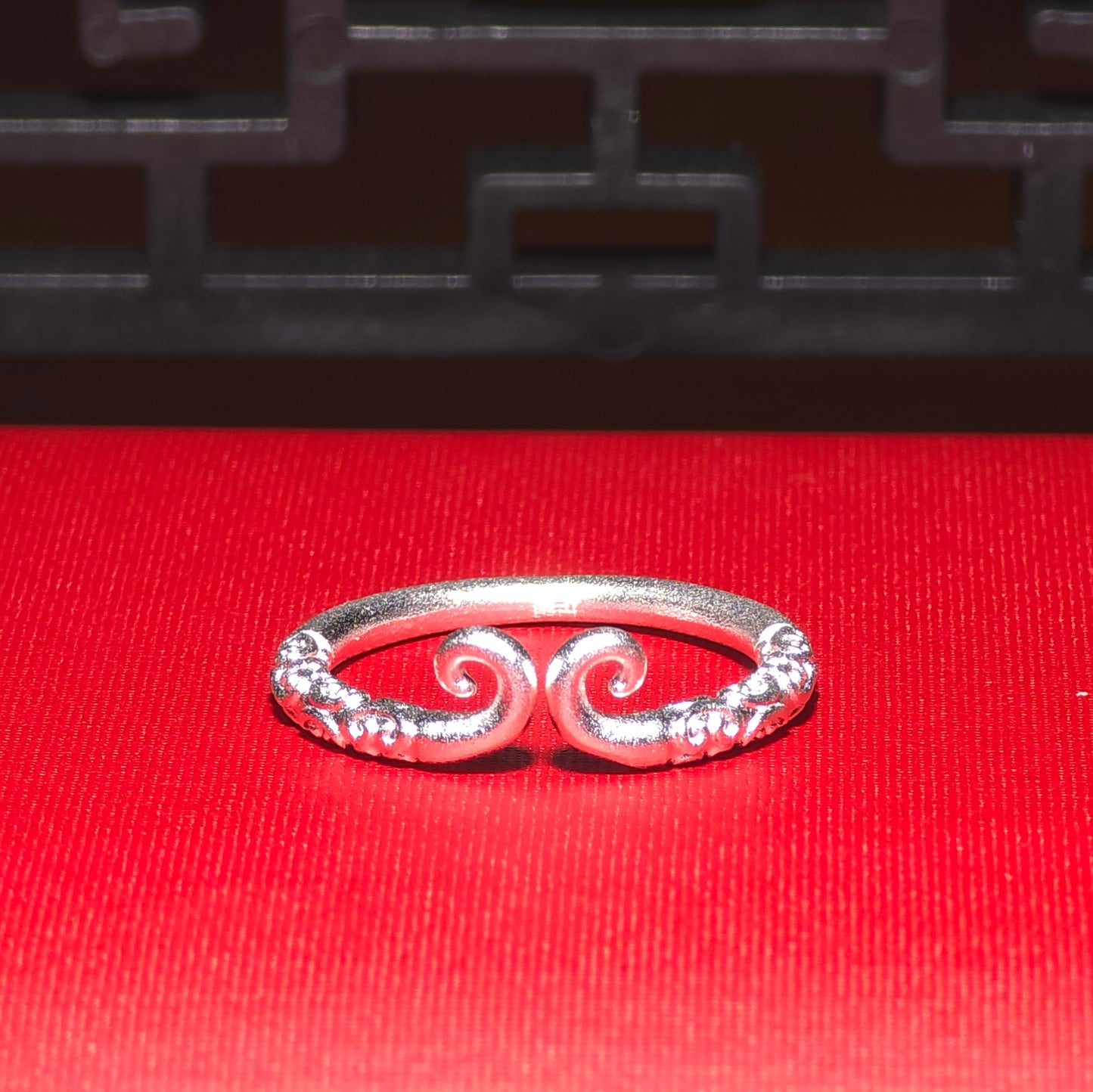 Christmas Gift: 999 Sterling Silver Ring - Unique Chinese-Style Open-Band Ring for Men and Women