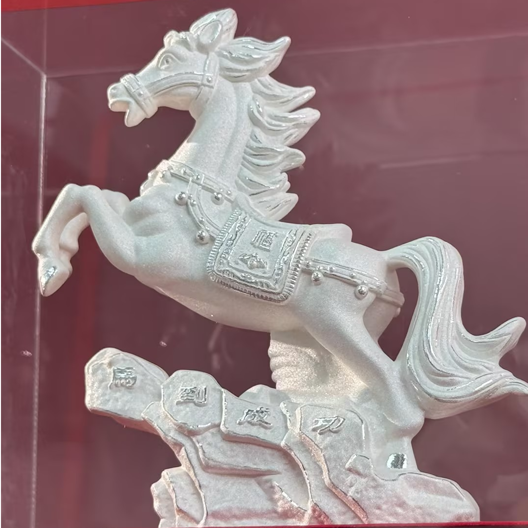 Silver "Success at Once" Ornament – Head Held High with Fortune, Success in Sight | POD Customizable