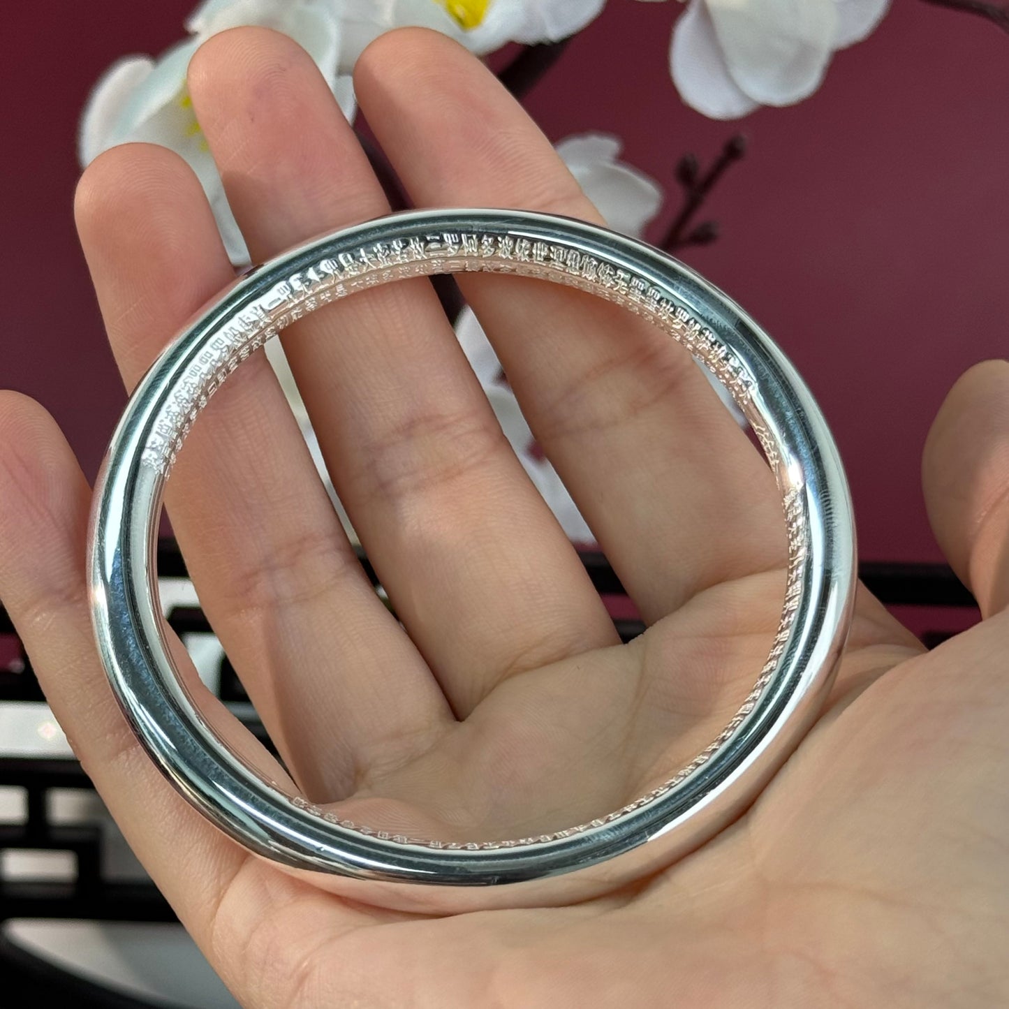 Solid Silver Minimalist Bangle – Wear Understated Warmth as a Daily Textured Wrist Token | POD Customizable