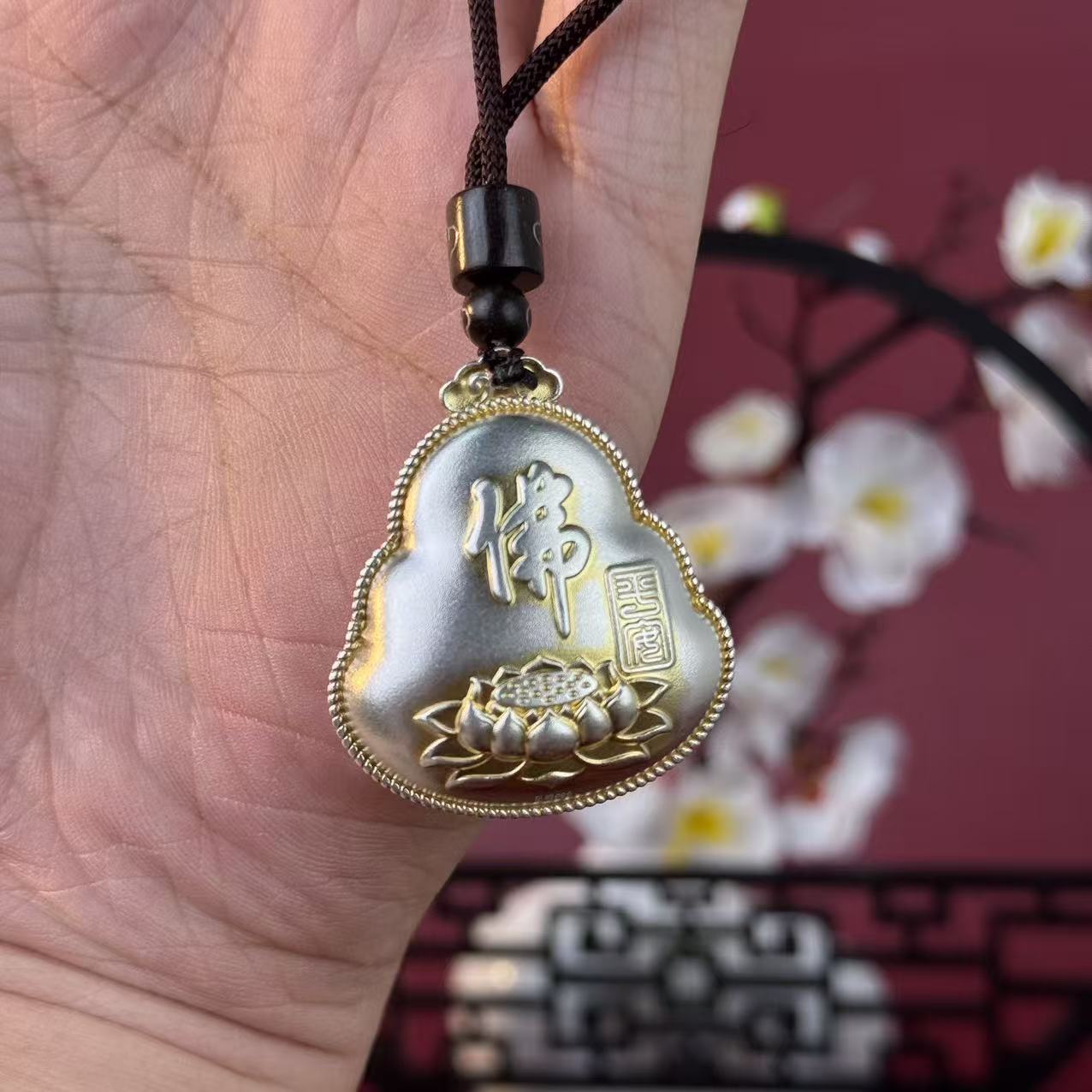 Solid Silver Gilded Laughing Buddha Pendant – Carry Joy and Good Fortune Close to Your Heart | POD Customizable
