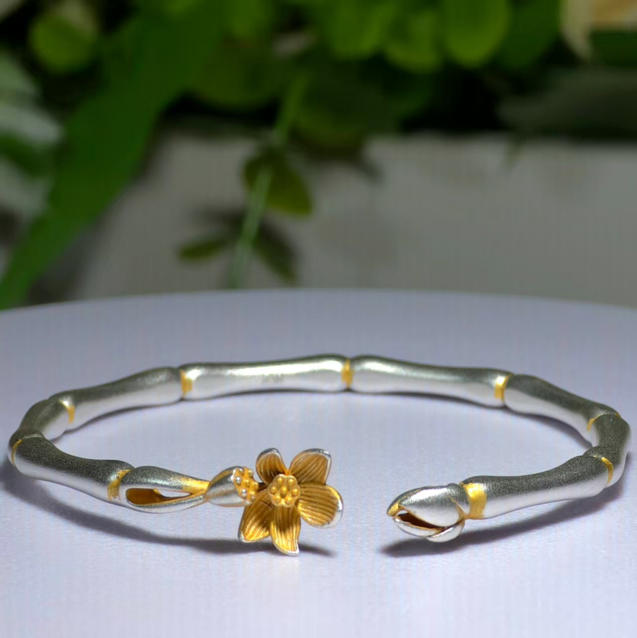 Sterling Silver Bracelet for Women Step by Step Blooming Beauty Sterling Silver Bangle New Chinese Style Good Fortune Silver Jewelry Gift | POD Customizable