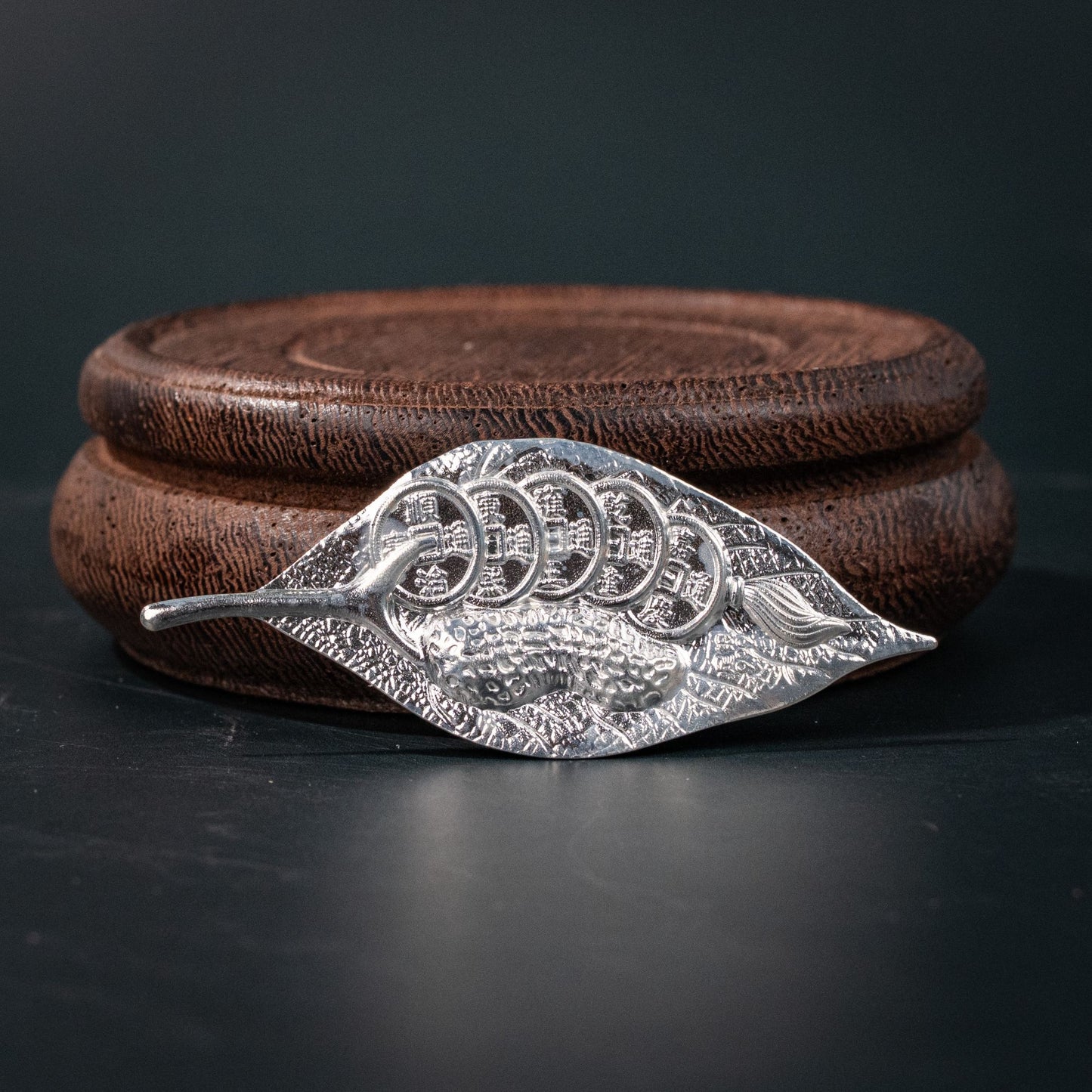 Silver Leaf Silver Jewelry Antique-Finished Silver Bar Pendant Necklace Simple Style Handcrafted Vintage