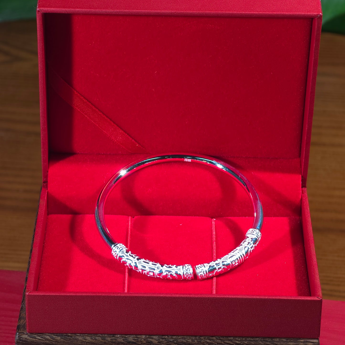 Sterling Silver Ruyi Golden Band Bracelet New Chinese-Style National Aesthetic Bracelet Unisex Versatile Gift for Men and Women | POD Customizable