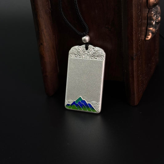 Solid Silver "Peace & Harmony" Pendant – Carry Eastern Poetic Calm as a Minimalist Lucky Token