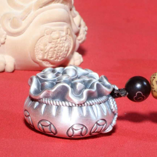 Silver Money Bag Pendant – Carry the Fortune of "Wealth from All Directions" in Your Pocket | POD Customizable