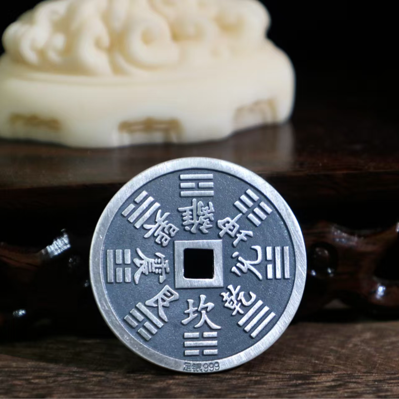 Mountain Spirit Coin Pendant in Fine Silver 9999 Sterling Silver Solid Vintage Coin Design For Men and Women