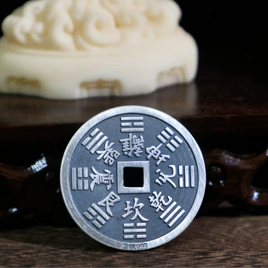 Mountain Spirit Coin Pendant in Fine Silver 9999 Sterling Silver Solid Vintage Coin Design For Men and Women