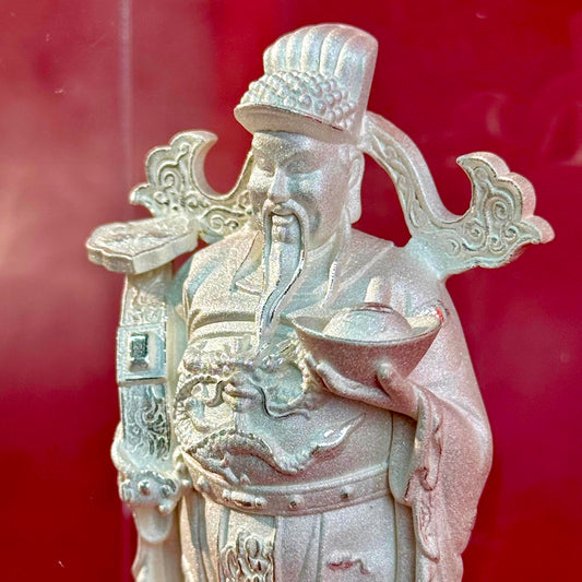 Silver Product God of Wealth Ornament – Welcome Wealth with Silver, Gain Both Fortune and Blessings | POD Customizable