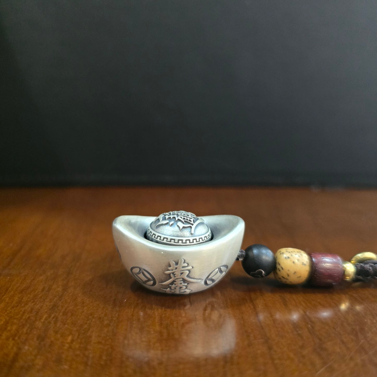 Vintage "Attract Wealth & Prosperity" Silver Sycee Pendant Chain – A Handmade Retro Fortune Pouch of Prosperity You Can Wear Daily | POD Customizable