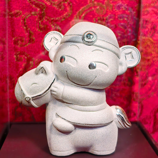 Fine Silver Cute Steed Design, A Fresh Take on Auspicious Fortune-Bringing Style | POD Customizable