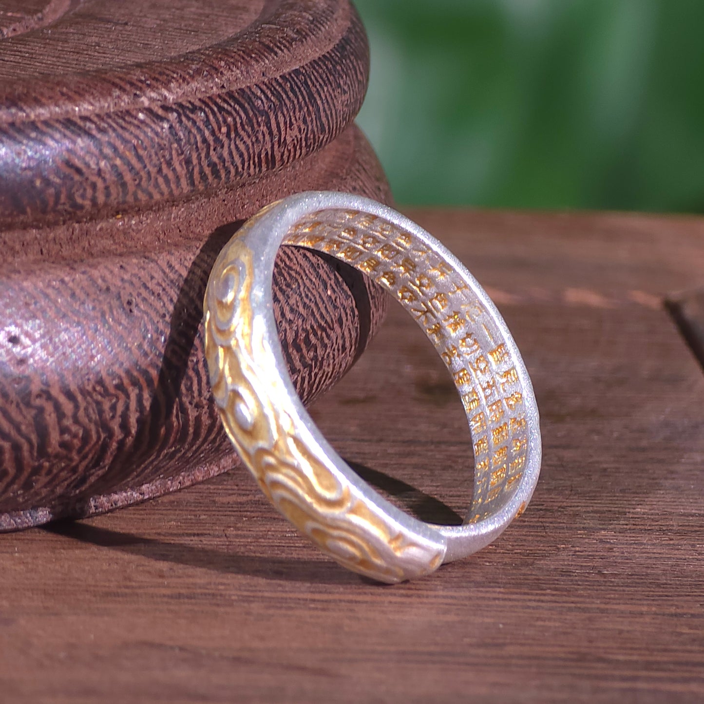 Brushed Gold-Outlined Ring New Chinese-Style National Aesthetic Original Design Fashionable and Exquisite Gift | POD Customizable