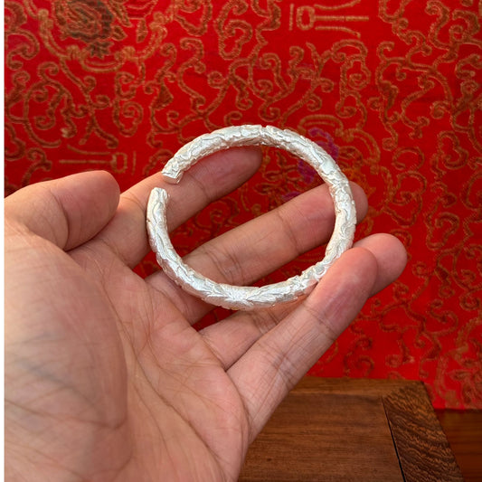 Solid Silver Gilded Floral Bracelet – Tuck Spring Blossoms into Wrist for Gentle Luxury | POD Customizable