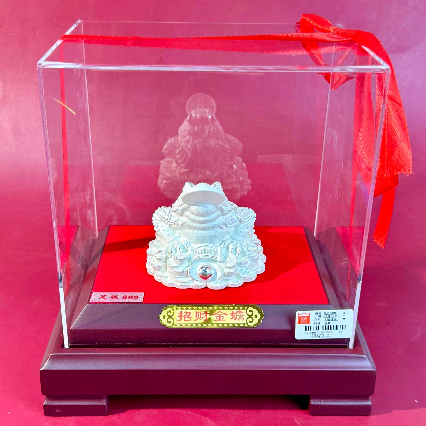 Silver Product Fortune Toad Wealth-Attracting Ornament – Silver Toad Holds Treasure, Fortune Stays Near | POD Customizable