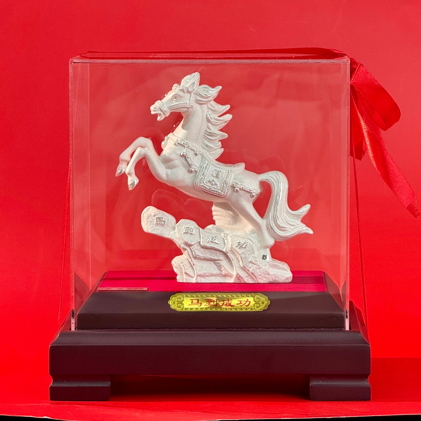 Silver "Success at Once" Ornament – Head Held High with Fortune, Success in Sight | POD Customizable