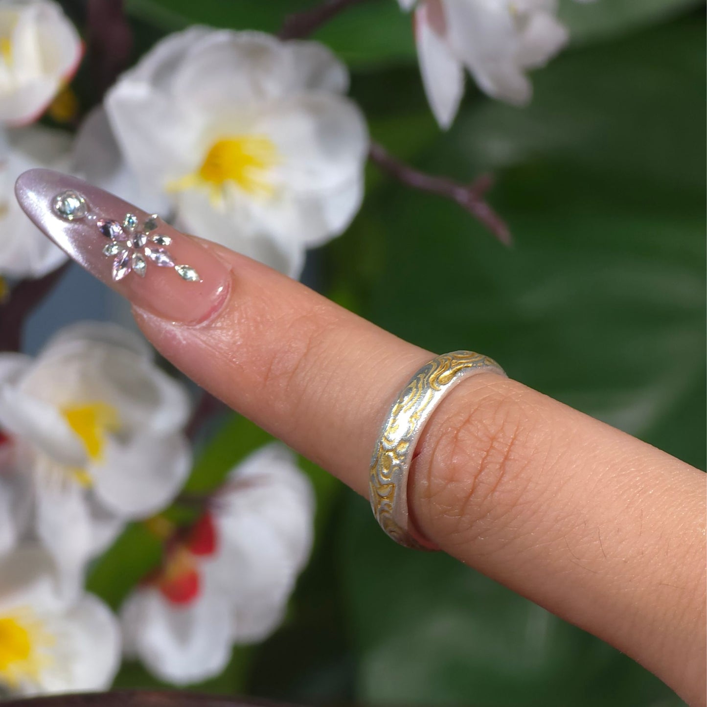 Brushed Gold-Outlined Ring New Chinese-Style National Aesthetic Original Design Fashionable and Exquisite Gift | POD Customizable