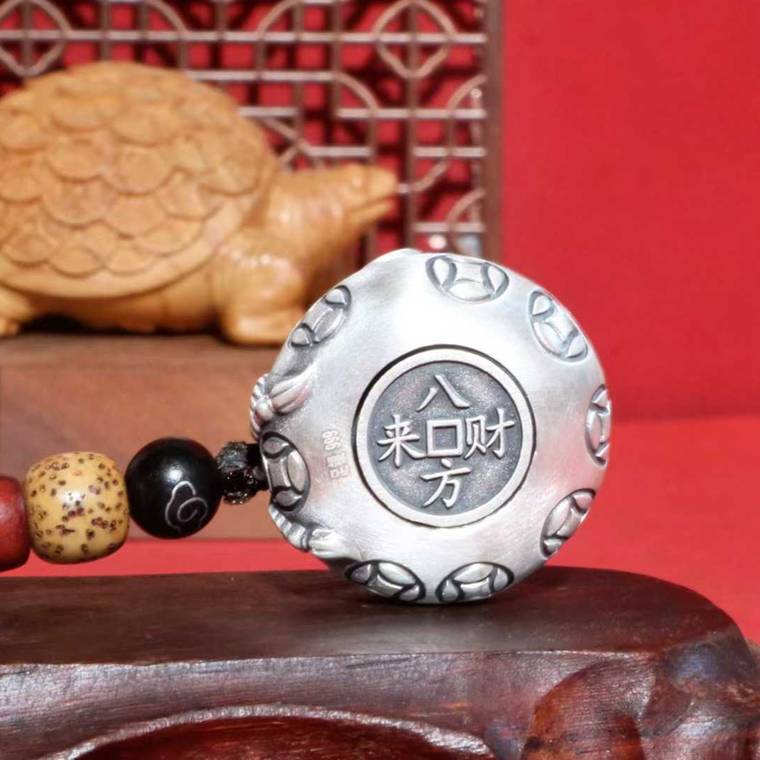 Silver Money Bag Pendant – Carry the Fortune of "Wealth from All Directions" in Your Pocket | POD Customizable