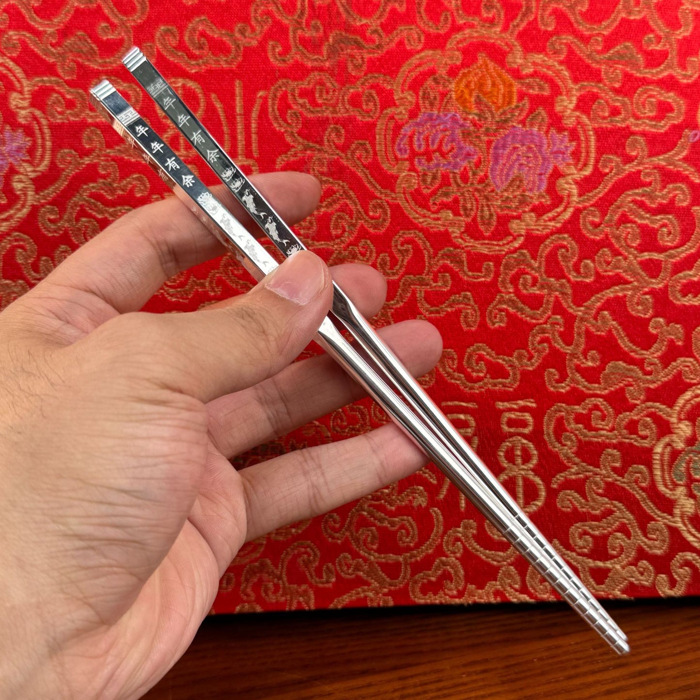 Solid Silver High-End Home Chopsticks – Embody Chinese Elegance & Practicality in Every Meal | POD Customizable