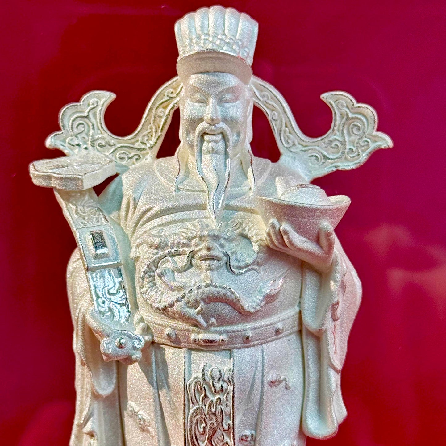 Silver Product God of Wealth Ornament – Welcome Wealth with Silver, Gain Both Fortune and Blessings | POD Customizable