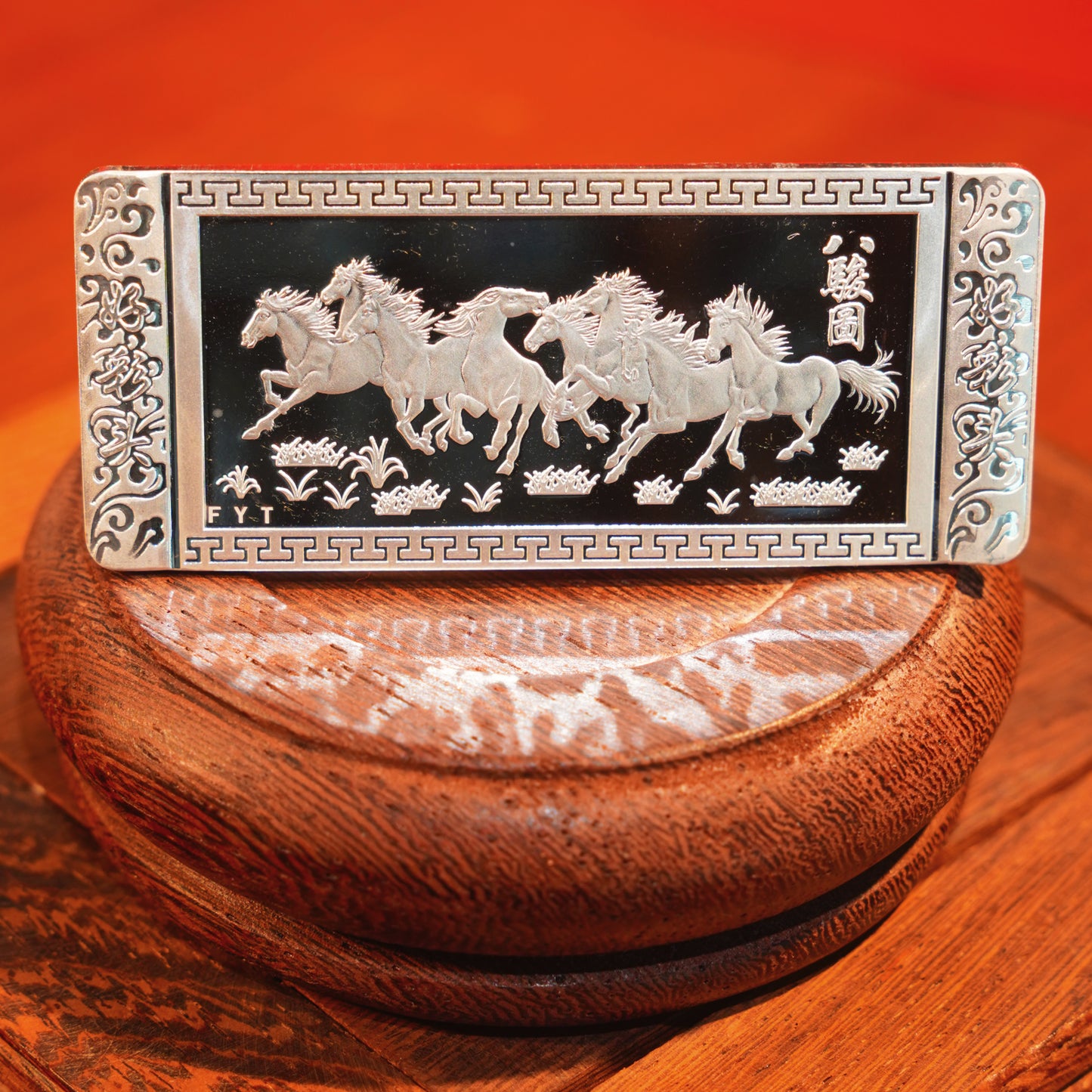 Eight Horses Painting 50g Pure Silver AG999 Investment Silver Bar Exquisite Silver Brick Silver Ingot Brushed Finish & Polished Surface Collector's Edition | POD Customizable