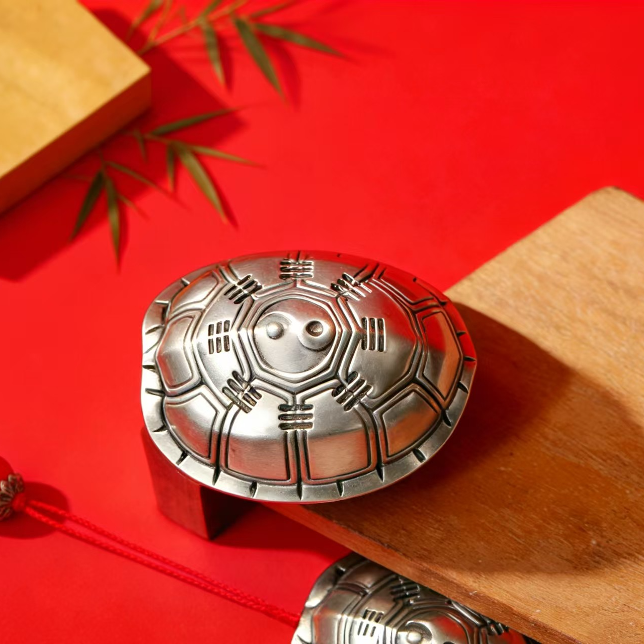 Solid Silver Turtle Shell Pendant (Tai Chi & Eight Trigrams) – Carry the Auspicious Blessing of Longevity & Safety as Your Chinese-Style Guardian | POD Customizable