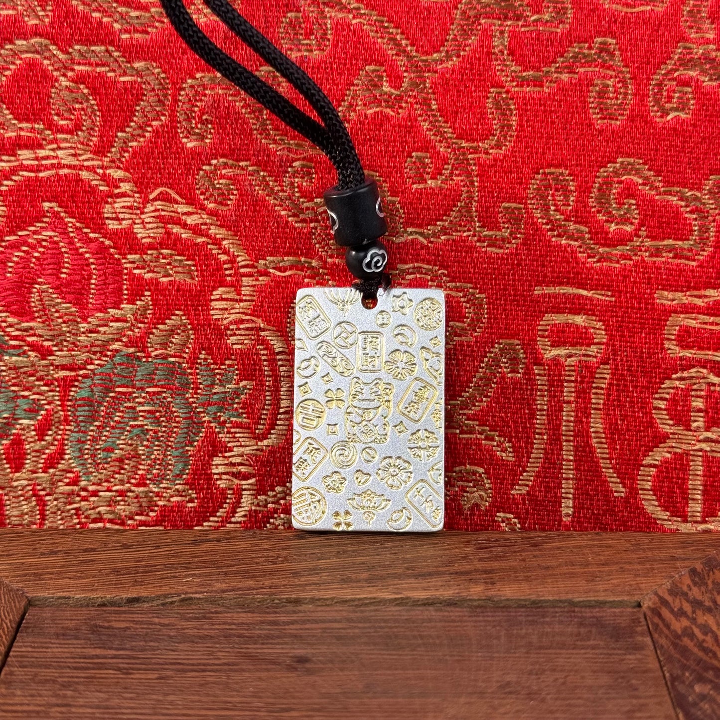 Solid Silver "Peace & Joy" Auspicious Plaque – Wear Full Blessings as a Portable Lucky Token | POD Customizable