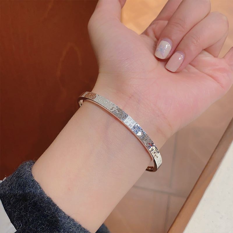 Fine Silver Chinese Style Wealth Streams In From All Sides Silver Fashion Bracelet | POD Customizable