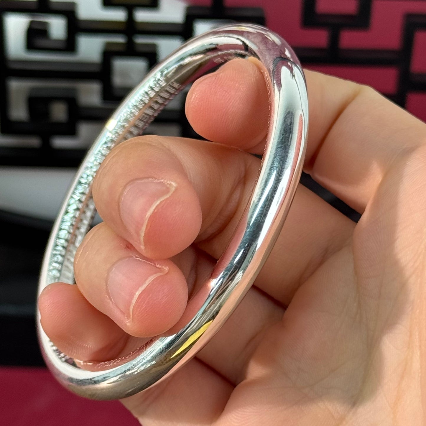 Solid Silver Minimalist Bangle – Wear Understated Warmth as a Daily Textured Wrist Token | POD Customizable