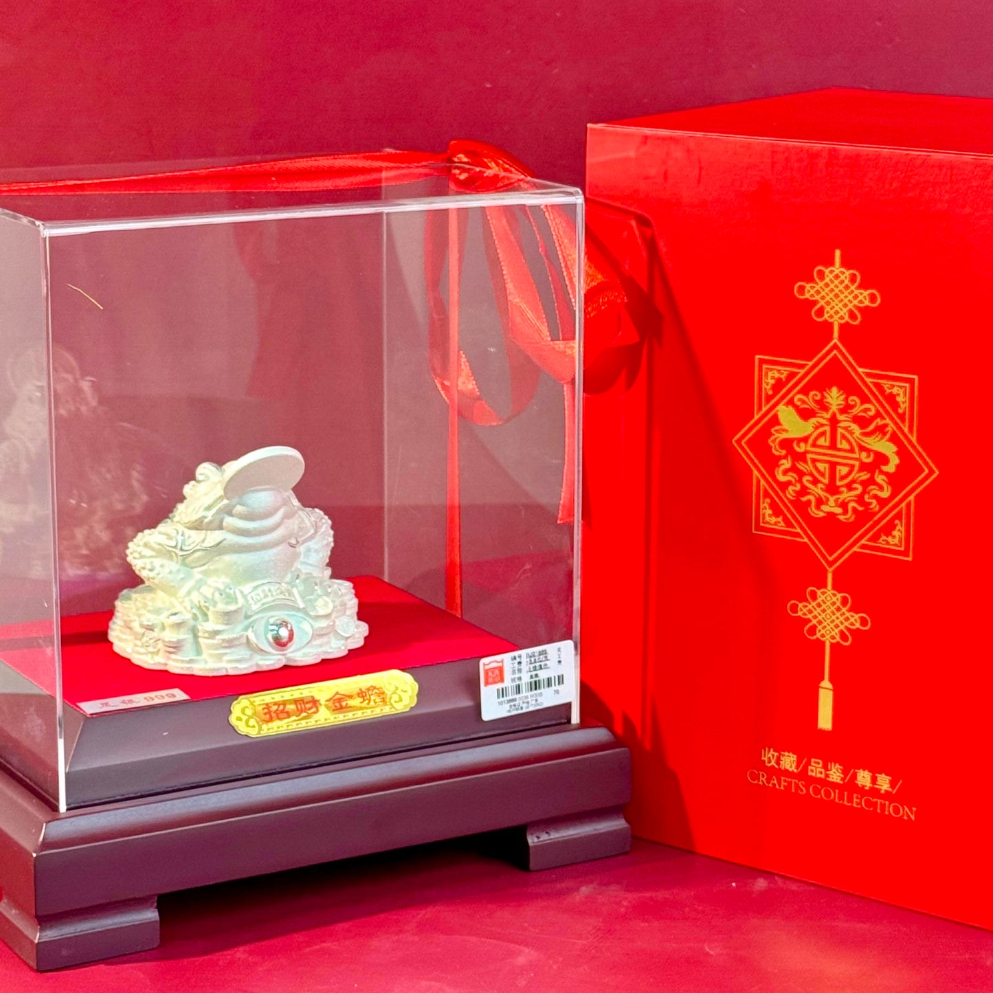 Silver Product Fortune Toad Wealth-Attracting Ornament – Silver Toad Holds Treasure, Fortune Stays Near | POD Customizable