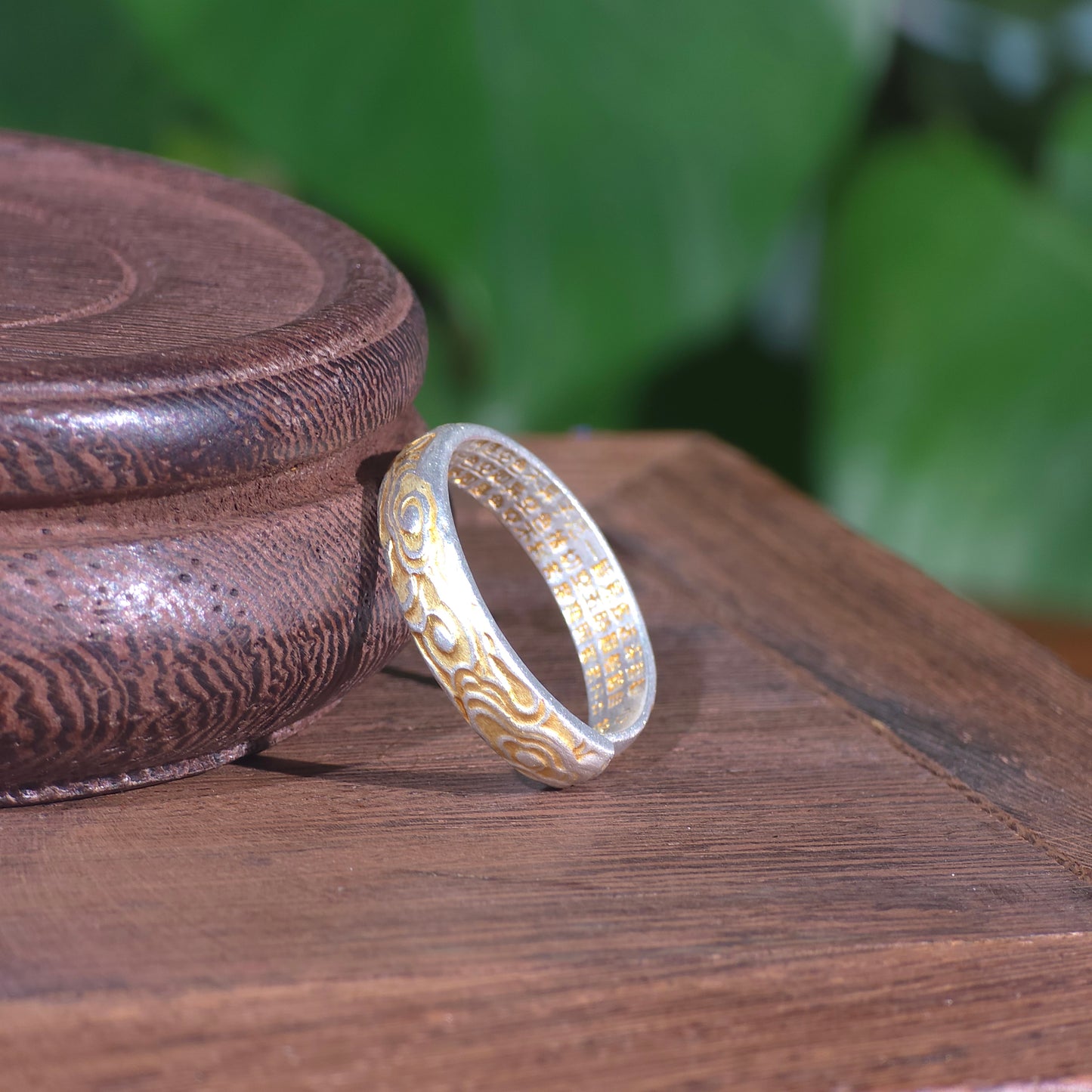 Brushed Gold-Outlined Ring New Chinese-Style National Aesthetic Original Design Fashionable and Exquisite Gift | POD Customizable