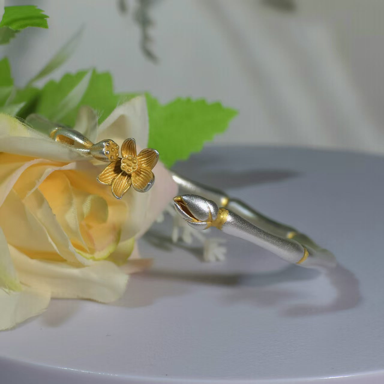 Sterling Silver Bracelet for Women Step by Step Blooming Beauty Sterling Silver Bangle New Chinese Style Good Fortune Silver Jewelry Gift | POD Customizable