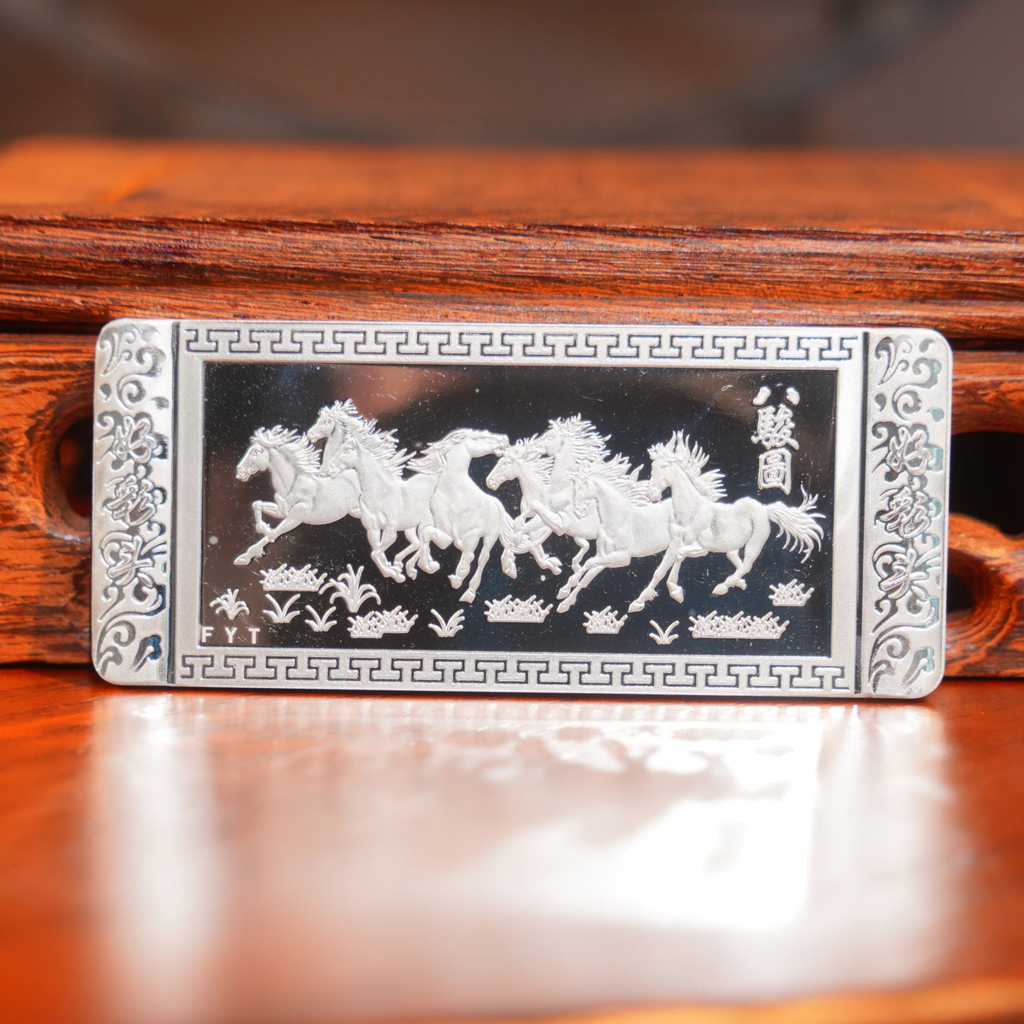 Eight Horses Painting 50g Pure Silver AG999 Investment Silver Bar Exquisite Silver Brick Silver Ingot Brushed Finish & Polished Surface Collector's Edition | POD Customizable