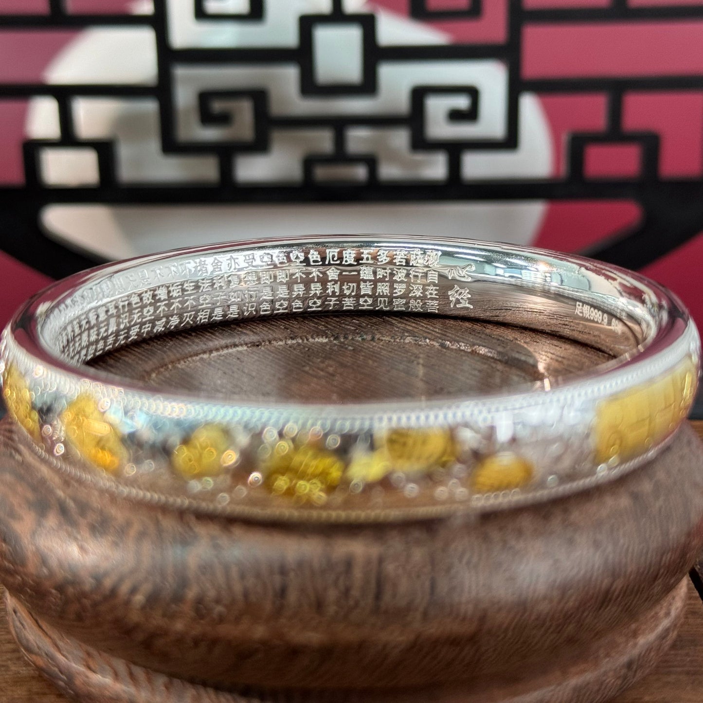 "Endless Good Luck" Solid Silver Gilded Bracelet – Wear Continuous Blessings as an Elegant Chinese-Style Wrist Token | POD Customizable