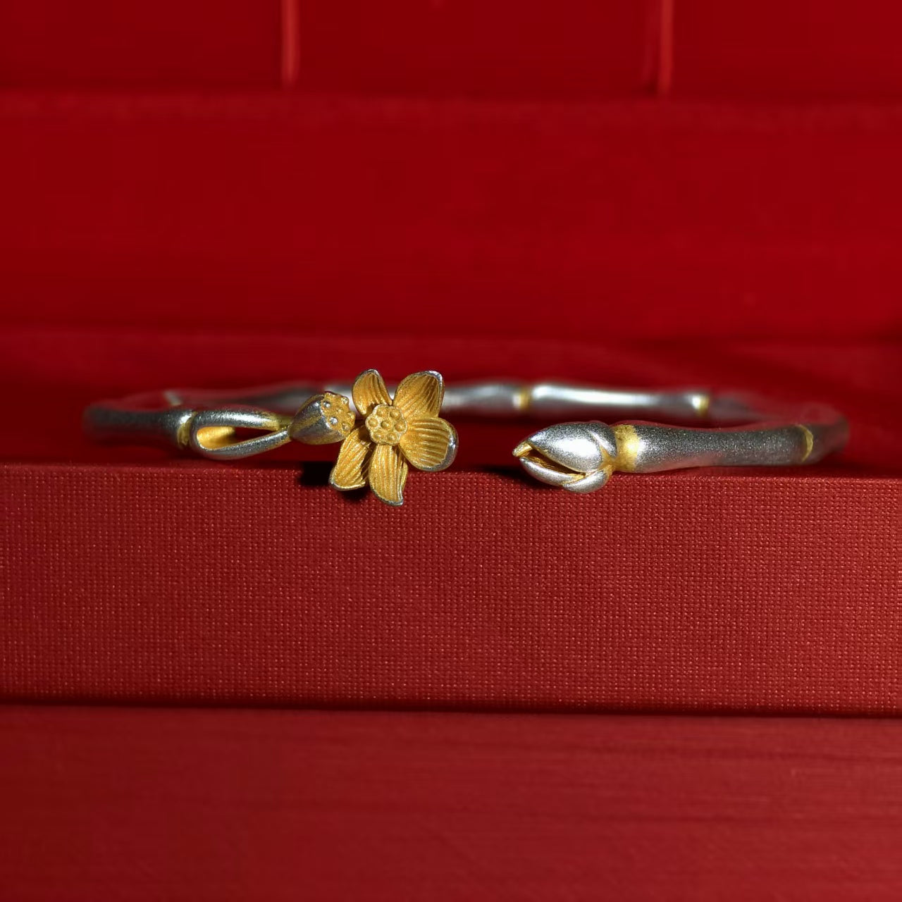 Sterling Silver Bracelet for Women Step by Step Blooming Beauty Sterling Silver Bangle New Chinese Style Good Fortune Silver Jewelry Gift | POD Customizable