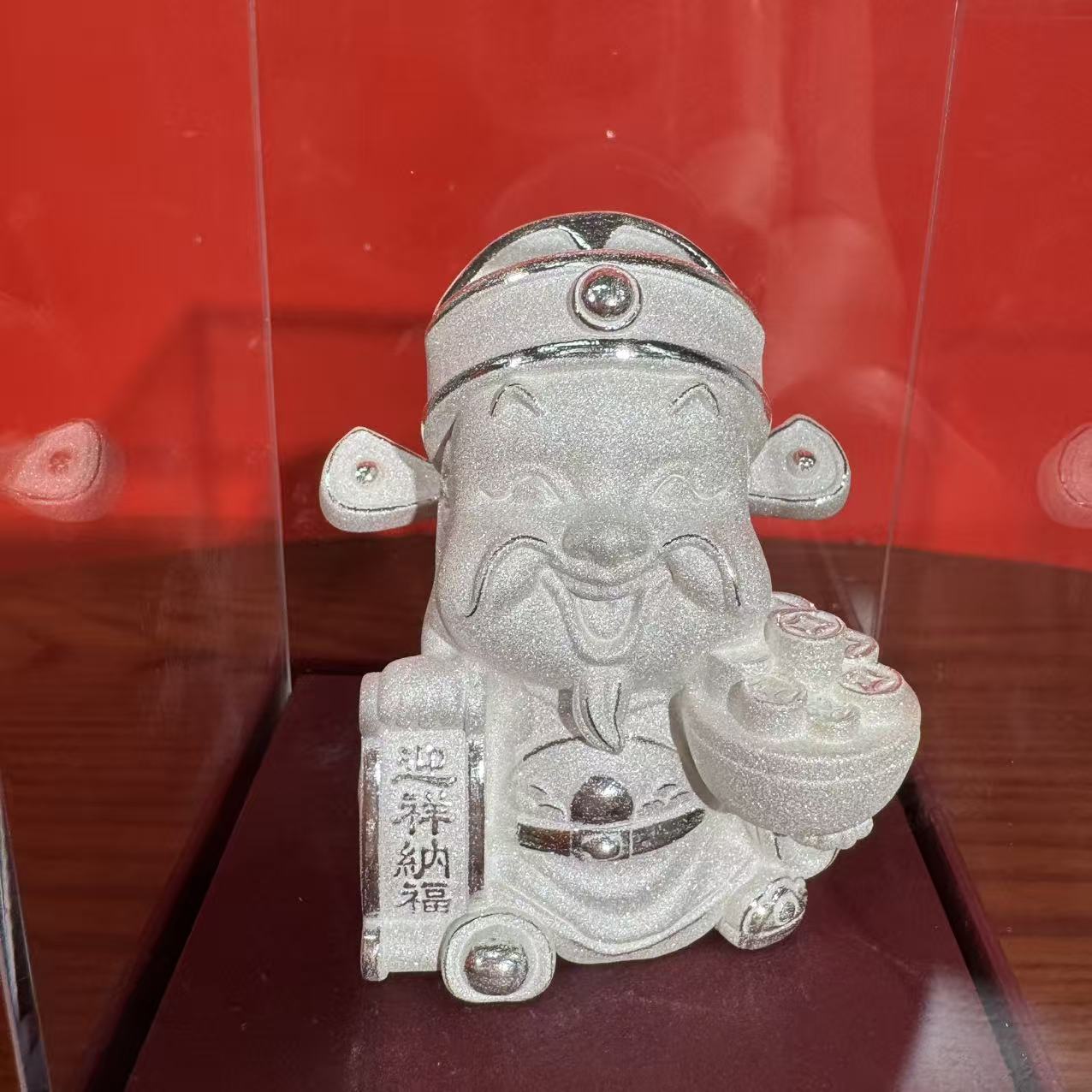 Invest in a Silver God of Wealth Crafted Silver Ornament Bring Auspiciousness and Welcome Blessings Birthday Gift | POD Customizable