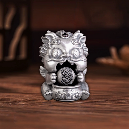 Treasure Basin Auspicious Pi Xiu Silver Jewelry Antique-Finish Personalized Pendant Necklace Plain Style Handmade | POD Customizable