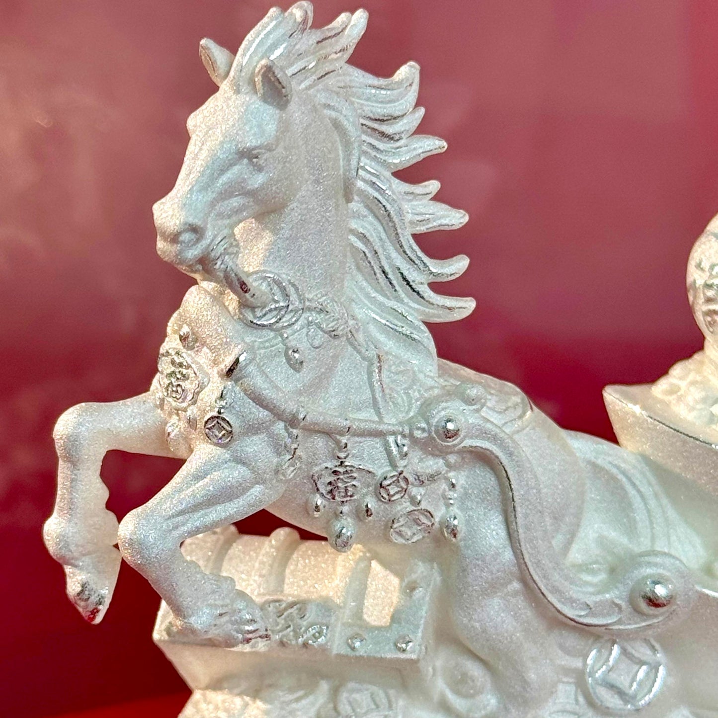 Silver Product "Wealth Horse Carrying Blessings" Ornament – Silver Horse Bears Wealth, Fortune Abounds | POD Customizable