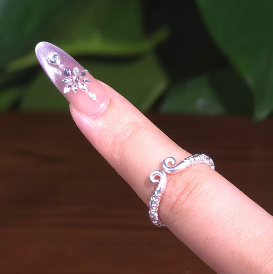 Christmas Gift: 999 Sterling Silver Ring - Unique Chinese-Style Open-Band Ring for Men and Women